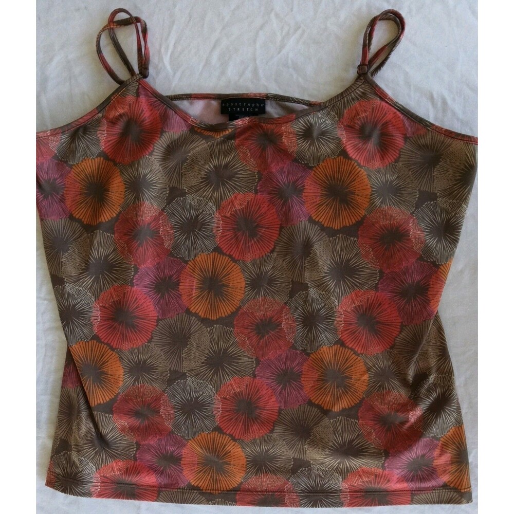Apostrophe Womens Blouse Size XL Sleeveless Floral Round Neck